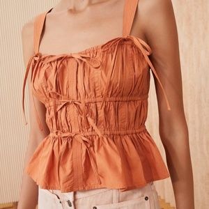 Ulla Johnson Lulu Top - Coral / Clay - 0